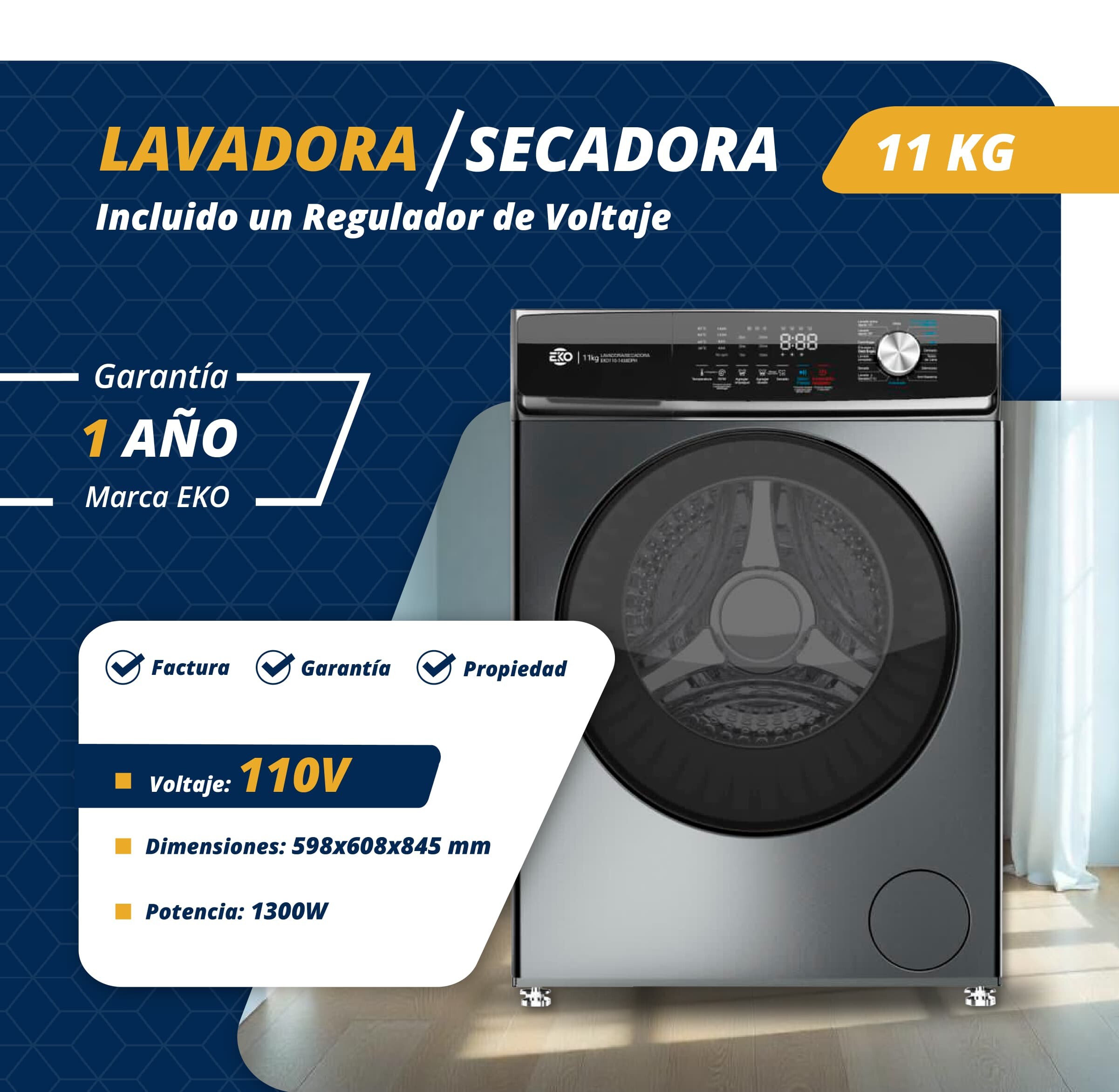 375038226d53491d843d26ed83b6c46f.jpeg Lavadora / Secadora 11 Kg - Image 1