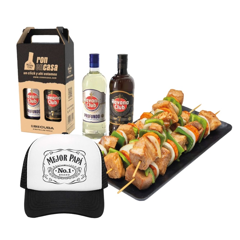 Combo brochetas y Ron para Papá