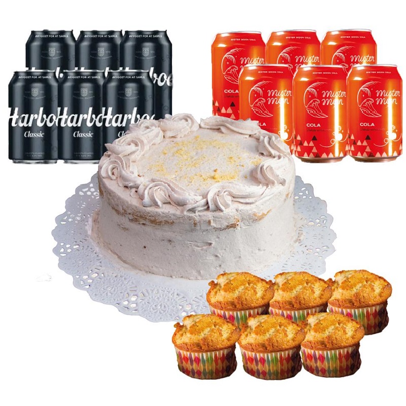Cake + Refrescos + Cervezas + Magdalenas