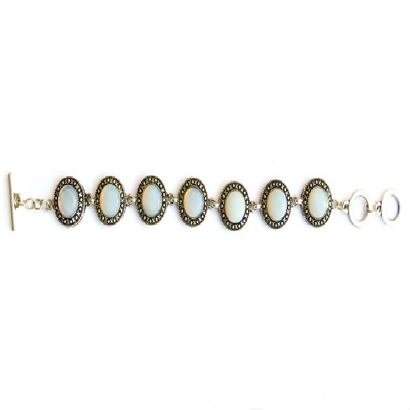 Pulsera Acero y Piedra Preciosa I244