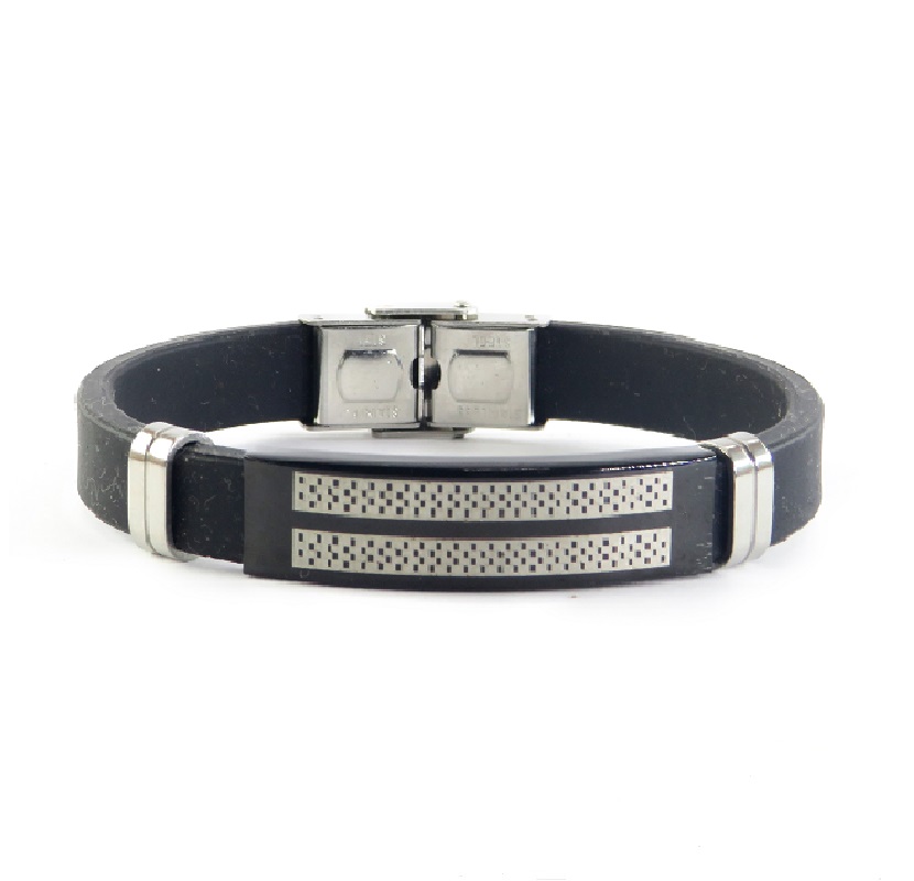 Pulsera Silicona y Acero B036
